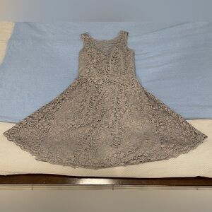 David’s Bridal Grey Bridesmaid/Cocktail Dress